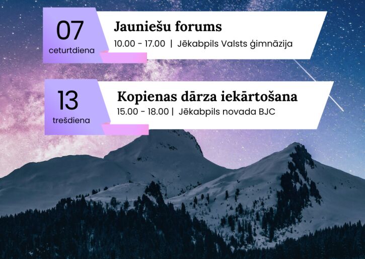 Aktivitātes jauniešiem maijā