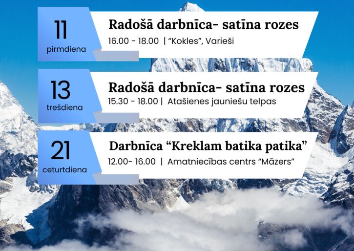 Aktivitātes jauniešiem maijā