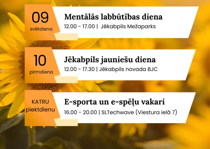 Augusta aktivitātes jauniešiem