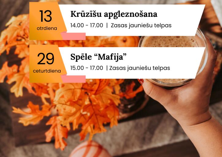 Aktivitātes jauniešiem oktobrī