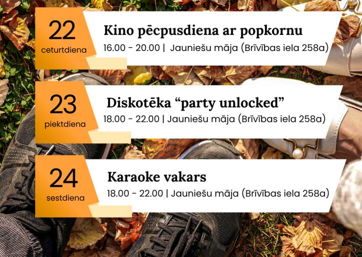 Aktivitātes jauniešiem oktobrī