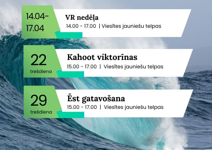 Aktivitātes jauniešiem aprīlī