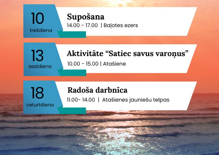 Aktivitātes jauniešiem jūnijā