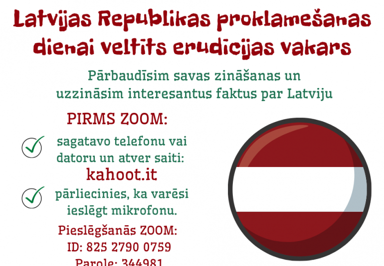 Tiekamies neformālajos spēļu vakaros ceturtdienās 17:00 platformā ZOOM