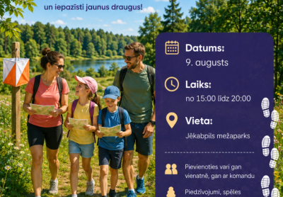 Orientēšanās diena Jēkabpils Mežaparkā - piedzīvojums visai ģimenei