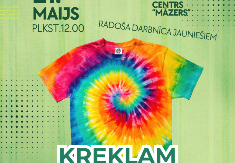 Jaunieti piesakies radošai darbnīcai “Kreklam patika batika”