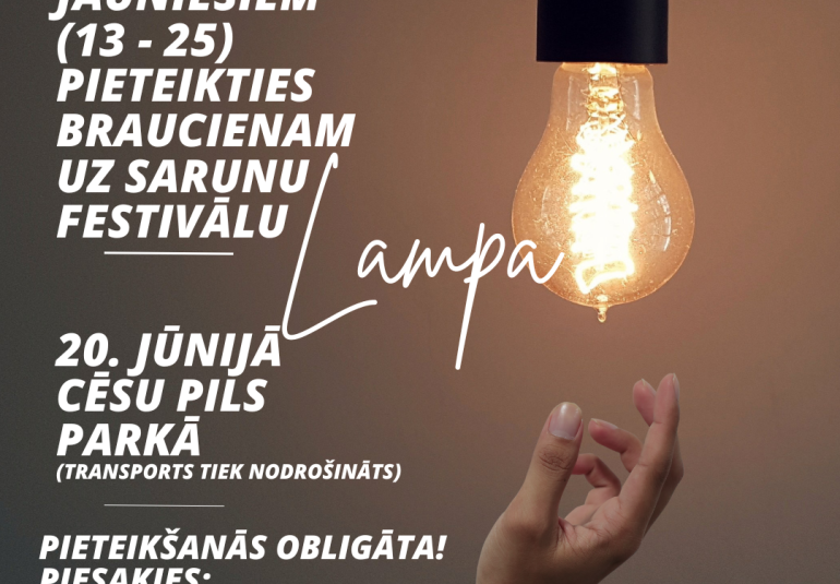 Piesakies braucienam uz sarunu festivālu LAMPA