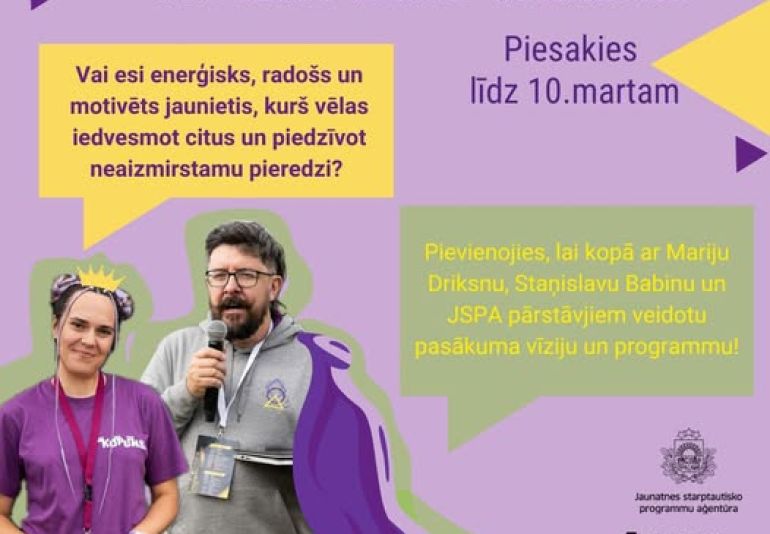 Iespēja jauniešiem kļūt par pasākuma “Projektu nakts” organizatoriem un piedalīties mācībās 