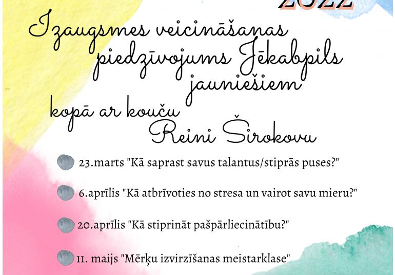 Eiropas Jaunatnes gada 2022 aktivitātes Jēkabpils jauniešiem