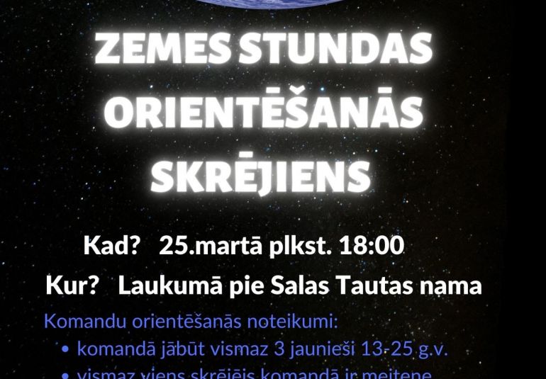 Piesaki savu komandu  orientēšanās skrējienam  “Zemes stunda Salā