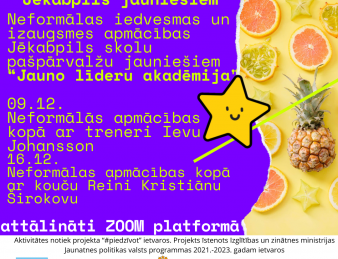 Projekta #piedzīvot neformālās apmācības skolu pašpārvalžu jauniešiem
