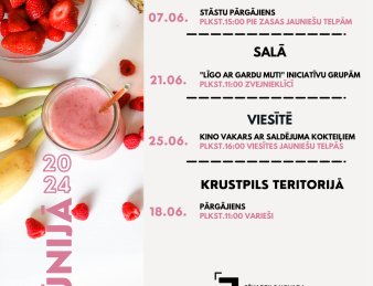 Jūnija aktivitātes jauniešiem