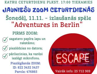 Tiekamies neformālajos spēļu vakaros ceturtdienās plkst. 17:00 platformā ZOOM