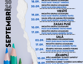JAUNIEŠU AKTIVITĀTES SEPTEMBRĪ