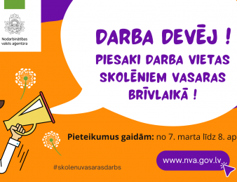 NVA aicina darba devējus pieteikt darba vietas skolēniem vasaras brīvlaikā