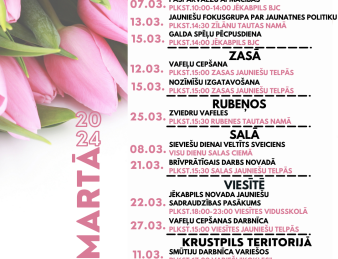 Marta aktivitātes jauniešiem