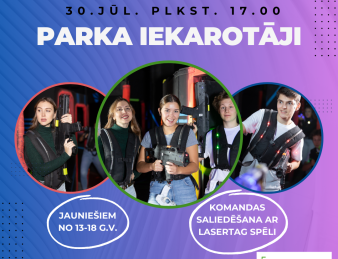 Aicinām novada jauniešus pieteikties jautrai un komandu saliedējošai lasertag spēlei “Parka iekarotāji”