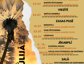 Jūlija aktivitātes jauniešiem