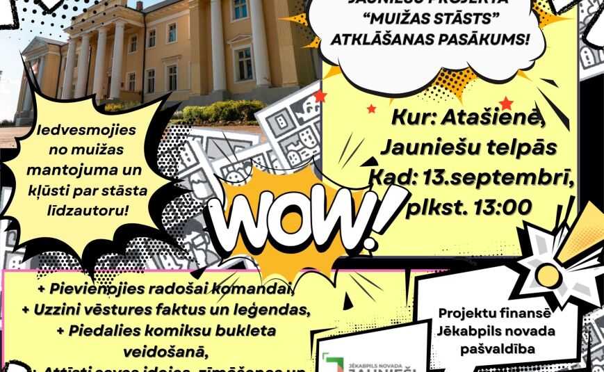 Atašienē uzsākts jauniešu iniciatīvu projekts “Muižas stāsts” – vēsture pārtop komiksā