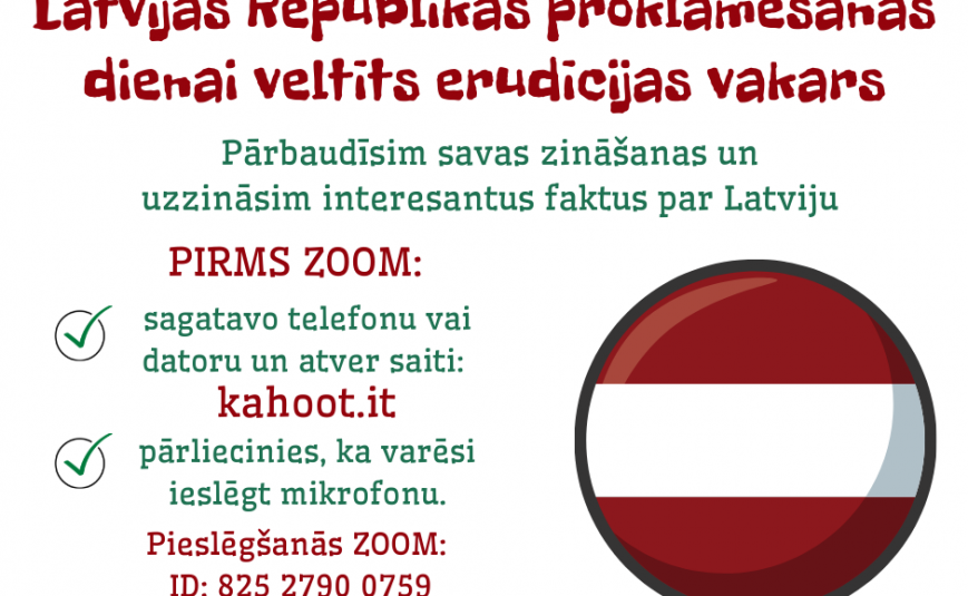 Tiekamies neformālajos spēļu vakaros ceturtdienās 17:00 platformā ZOOM