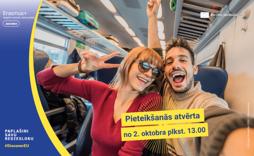 Atklāj Eiropu ar “DiscoverEU” – jauniešiem iespēja pieteikties bezmaksas ceļošanas kartēm