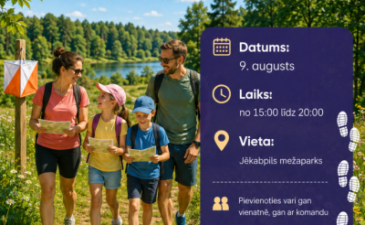 Orientēšanās diena Jēkabpils Mežaparkā - piedzīvojums visai ģimenei