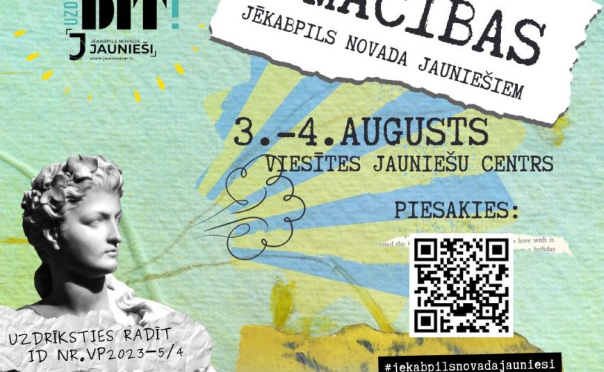 Piesakies divu dienu apmācībām Jēkabpils novada jauniešiem