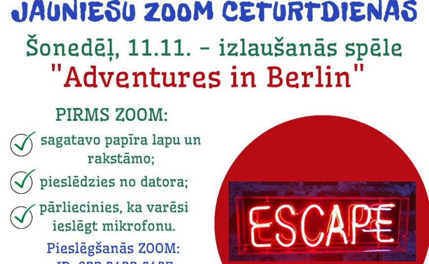Tiekamies neformālajos spēļu vakaros ceturtdienās plkst. 17:00 platformā ZOOM