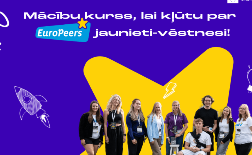 Jauniešiem iespēja pieteikties mācību kursam Beļģijā, lai kļūtu par “EuroPeers” vēstnesi