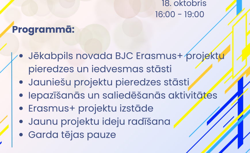 Erasmus+ projektu stāstu un iedvesmas pēcpusdiena
