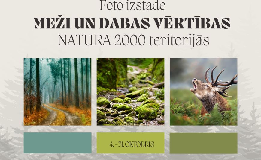 Jēkabpils novada Bērnu un jauniešu centra fotogrāfiju izstāde “Meži un dabas vērtības”.