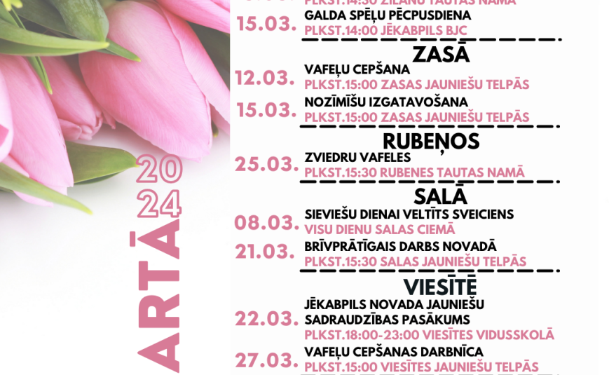 Marta aktivitātes jauniešiem