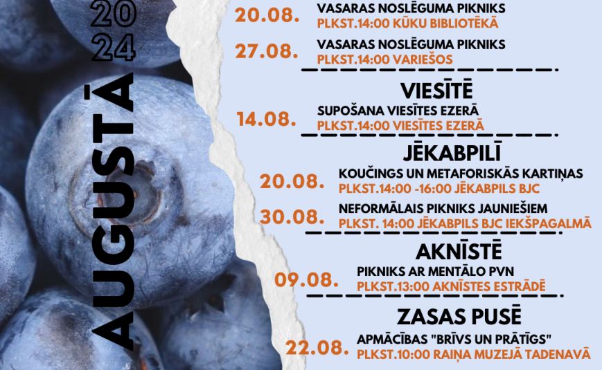 JAUNIEŠU AKTIVITĀTES AUGUSTĀ