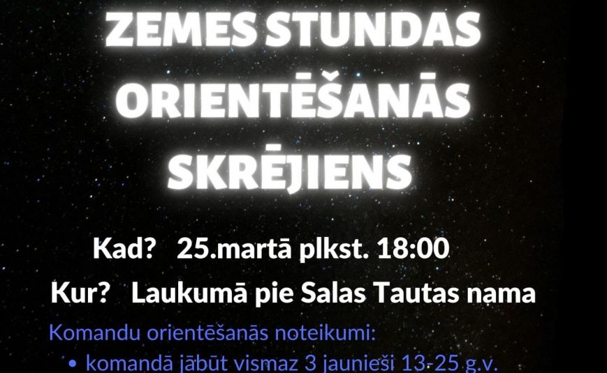 Piesaki savu komandu  orientēšanās skrējienam  “Zemes stunda Salā