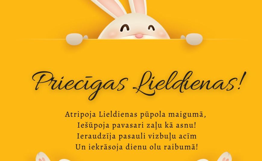 Prieka un saules piepildītas Lieldienas!